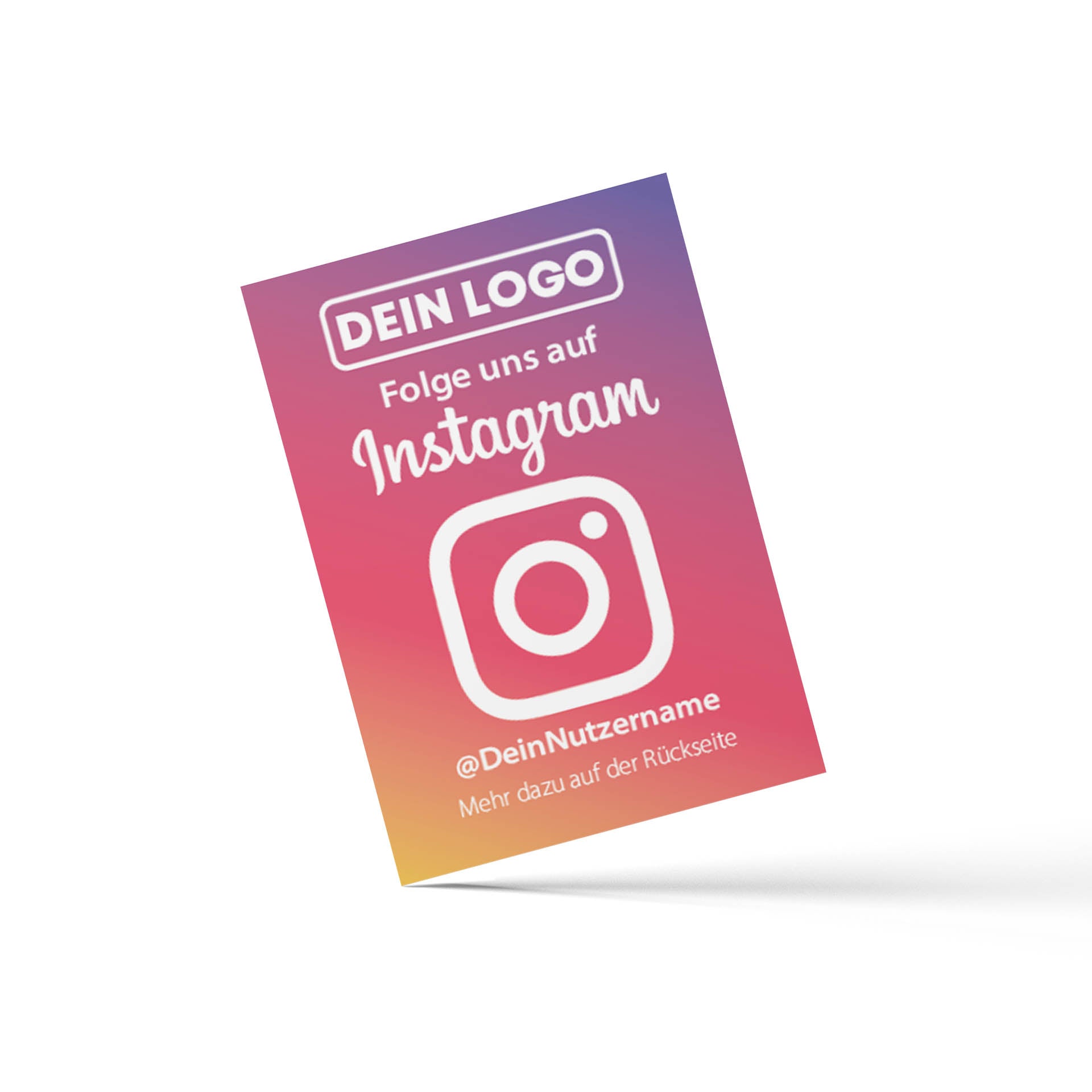instagram follow karten mit qr code und logo