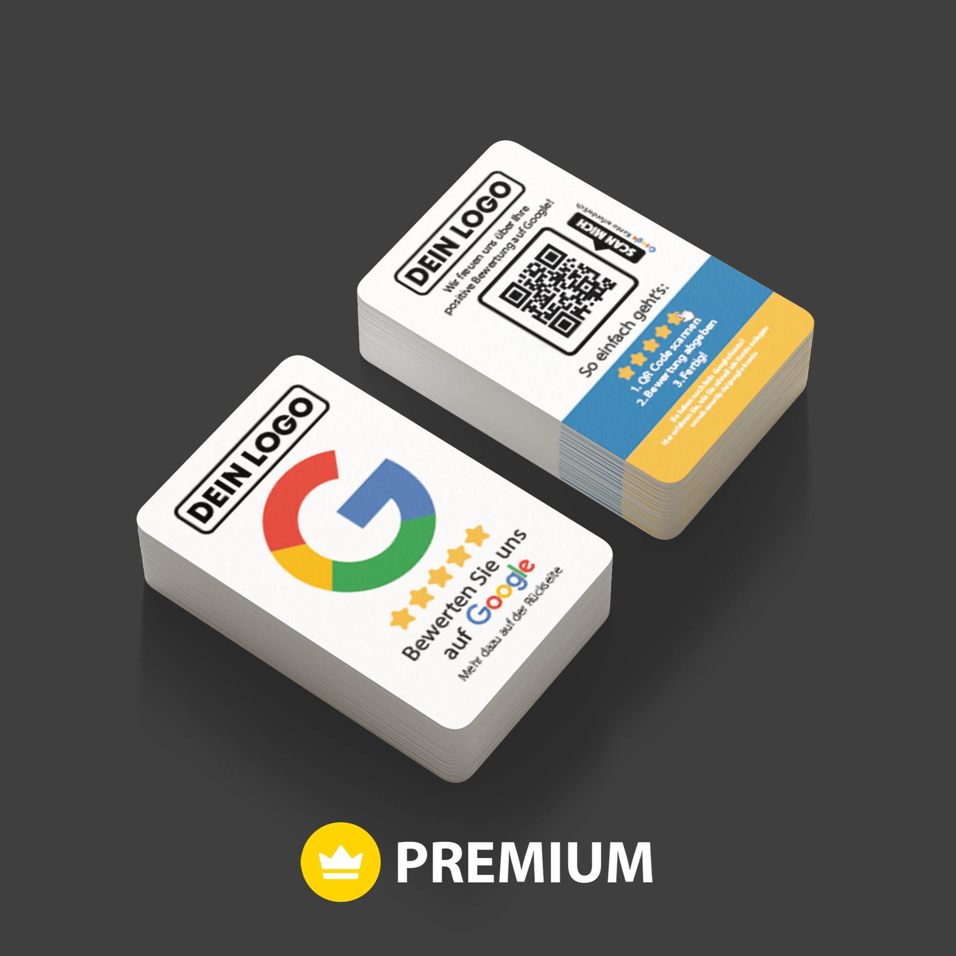 google bewertung visitenkarte PREMIUM mit qr code und logo