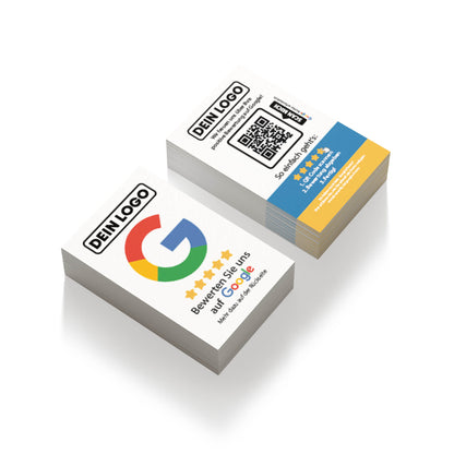 google bewertung visitenkarte mit qr code und logo