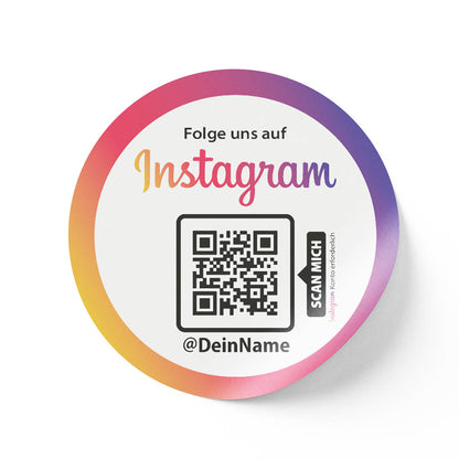 Instagram Aufkleber mit QR Code und Wunschtext - Instagram - 10 Stück –   - Schilder & mehr