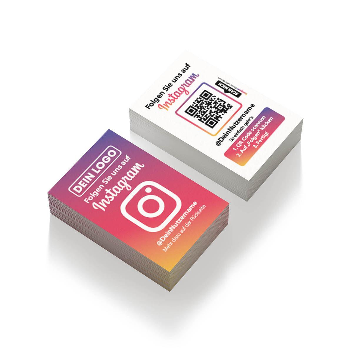 instagram follow visitenkarten mit qr code und logo