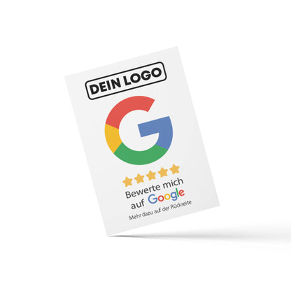 google bewertungskarte mit qr code und logo